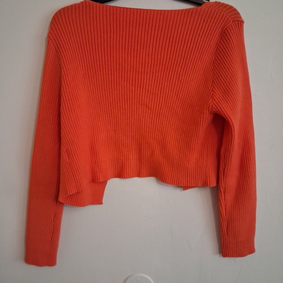 Source Unknown Orange Ribbed Cardigan - Picture 4 of 6